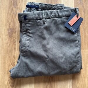 Incotex Slower Chinos/ Sz 52 (36R US) Narrow Fit Grey Cotton Blend Trousers NWT